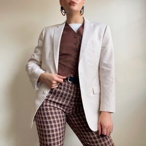 High Society Vintage 2000s Striped Seersucker Blazer Sophisticated Preppy